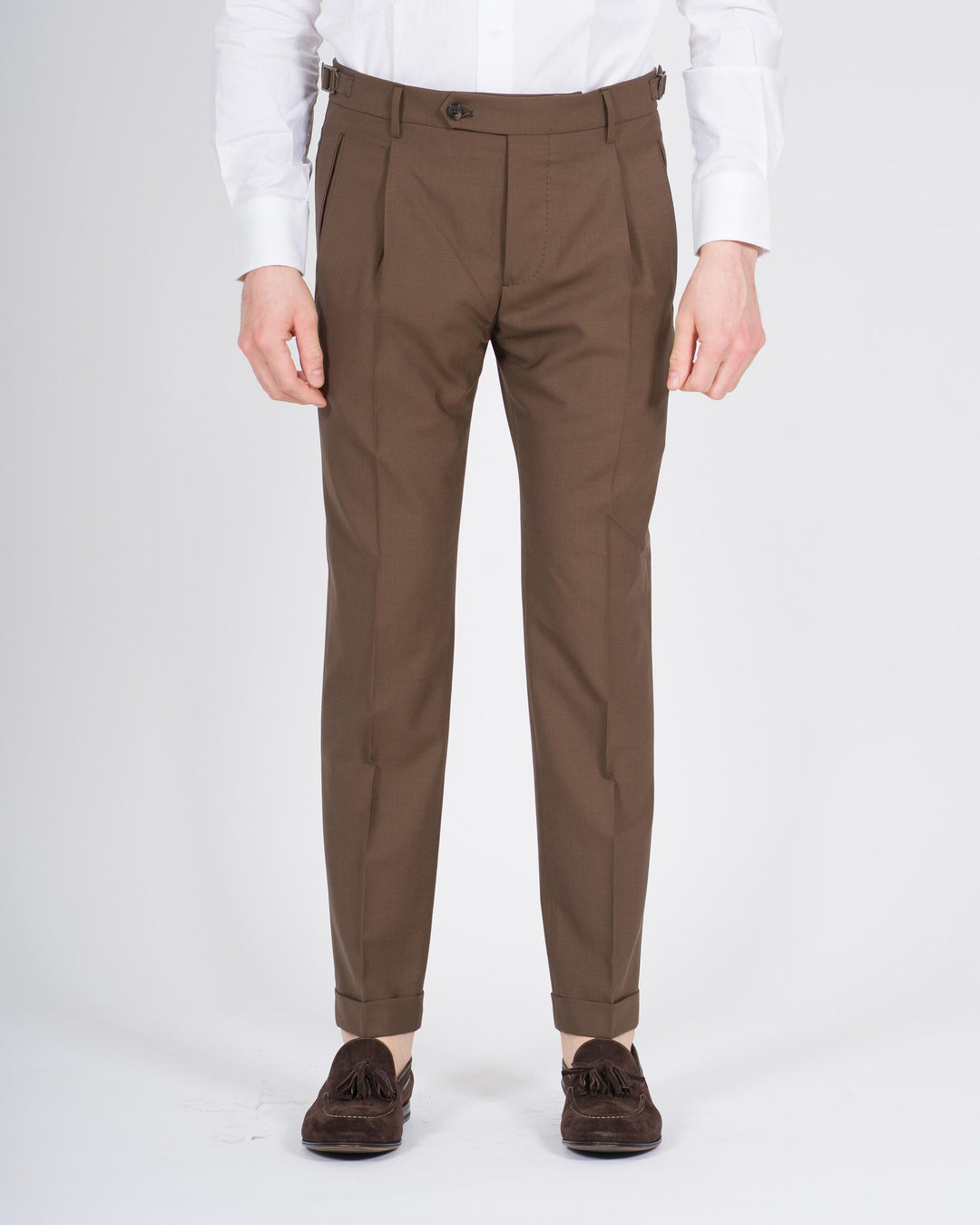 Pantaloni Retro lana marrone 