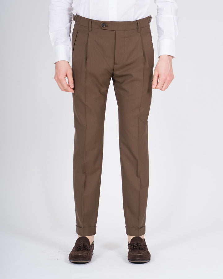 Pantaloni Retro lana marrone 