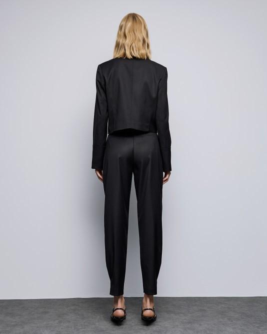 Cropped double-breasted blazer Nero<BR/> 