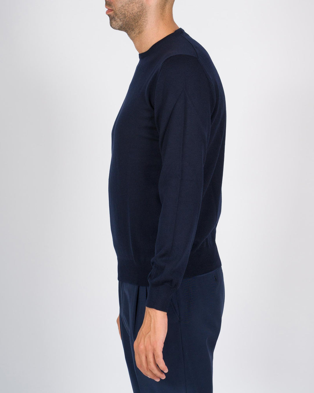 Maglioncino girocollo in lana blu 