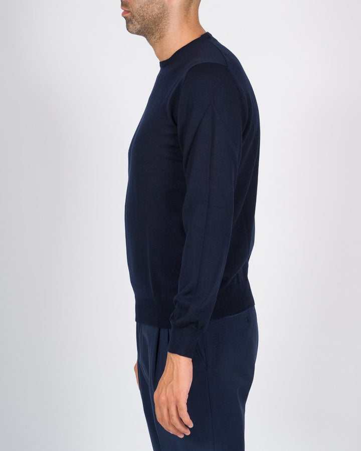 Maglioncino girocollo in lana blu 