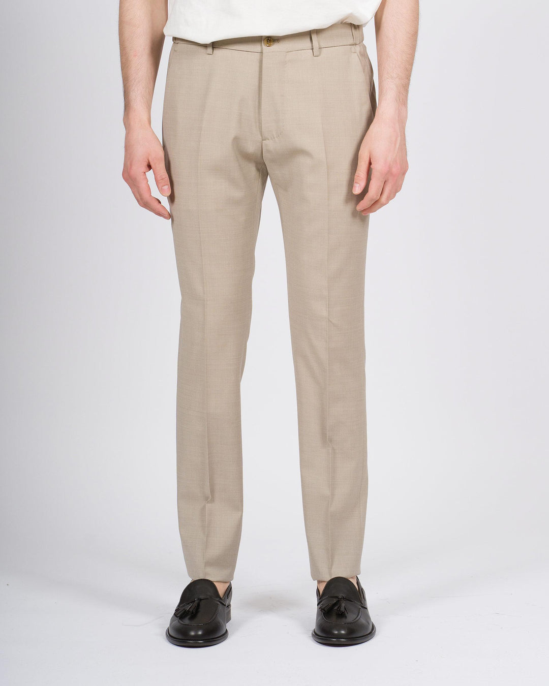 Pantalone Berwich Morello Elax beige in lana elastica 