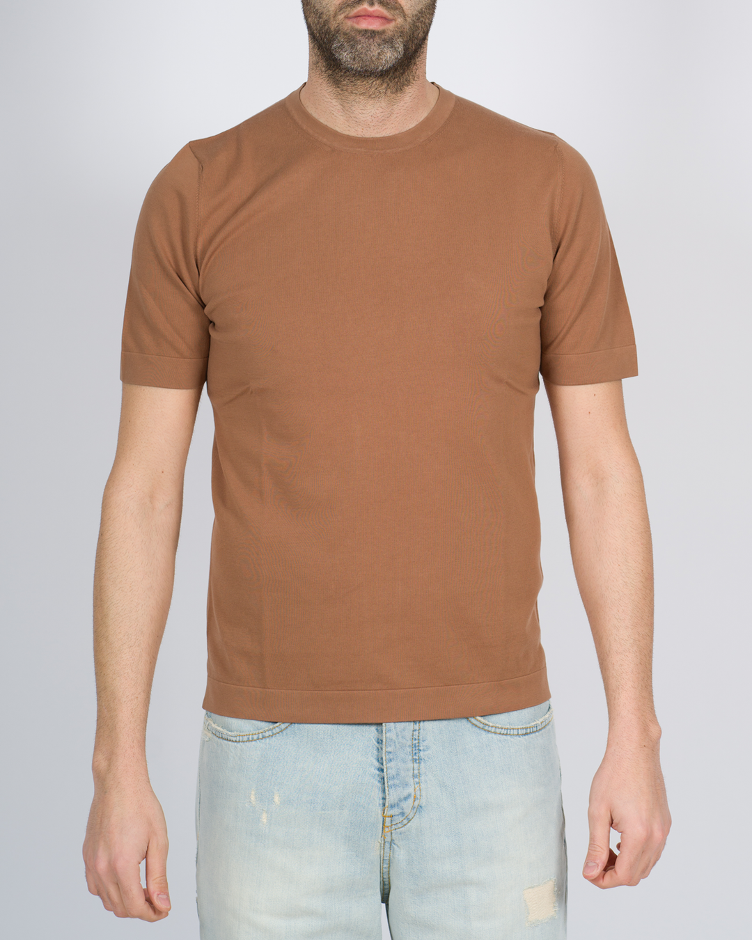 T-shirt cotone crepe marrone 