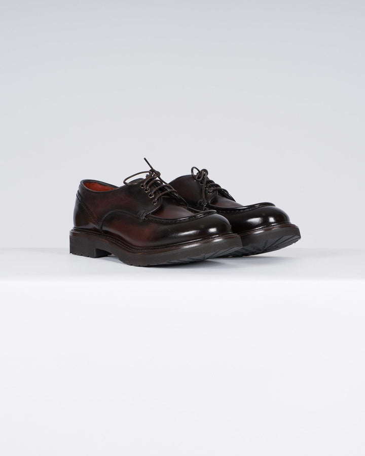 Derby in pelle spazzolata color moro 
