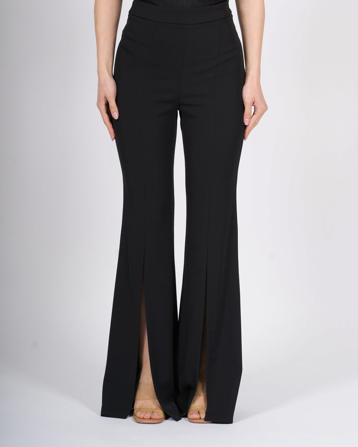 pantalone nero  a zampa con spacchi 