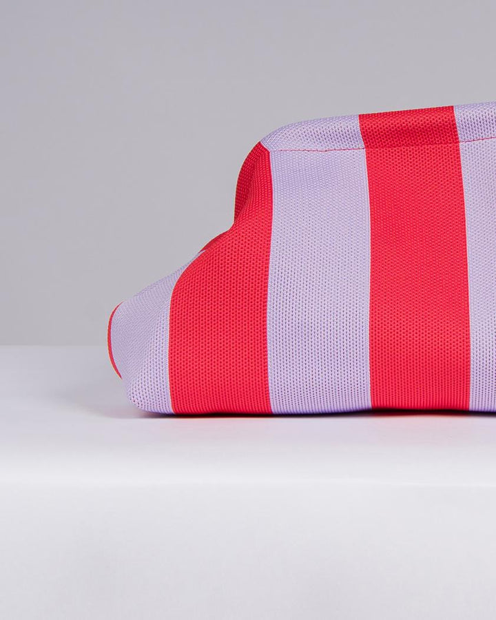 Borsa in Stoffa Rigata viola e rosso. 
