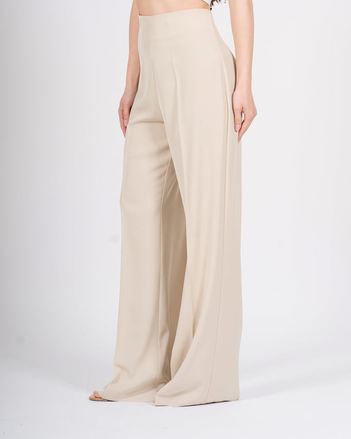 Pantalone Silence Beige Modello Palazzo 