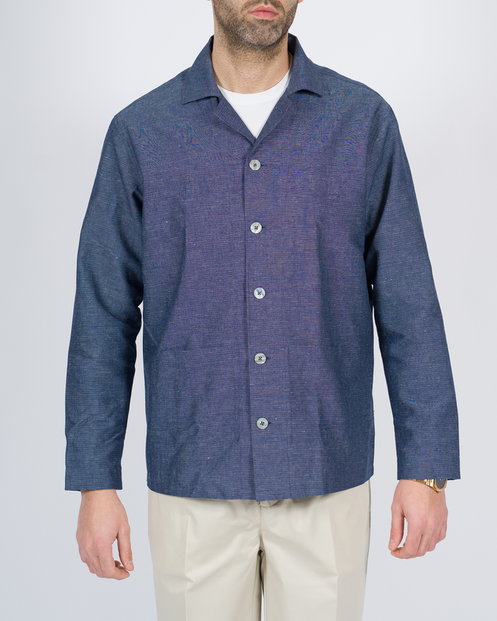 Overshirt Effetto Denim Blu 