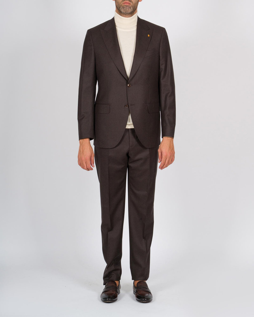 Abito monopetto in lana marrone 