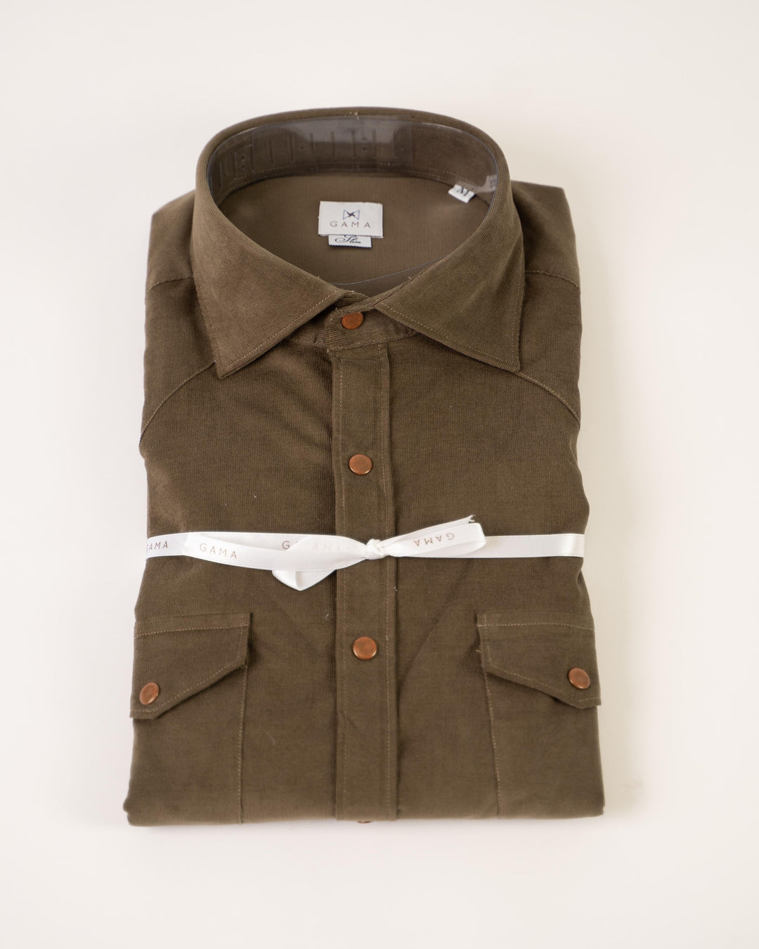 Camicia Texana Velluto Fango 