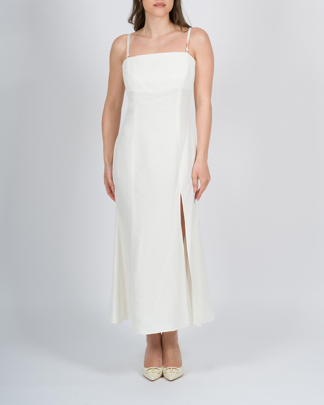 Abito lungo bustier bianco 