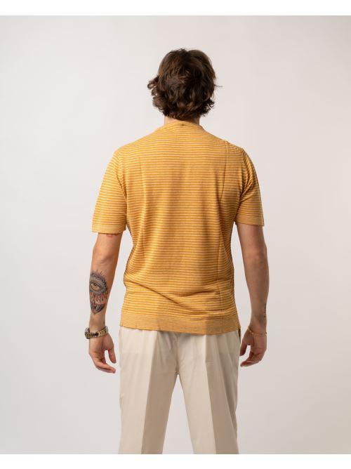 T-shirt Righe lino Giallo 