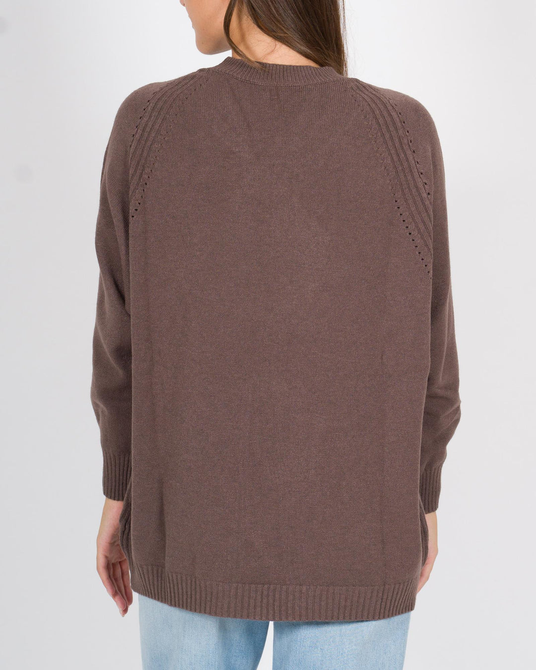 Maglia Over A coste cacao 