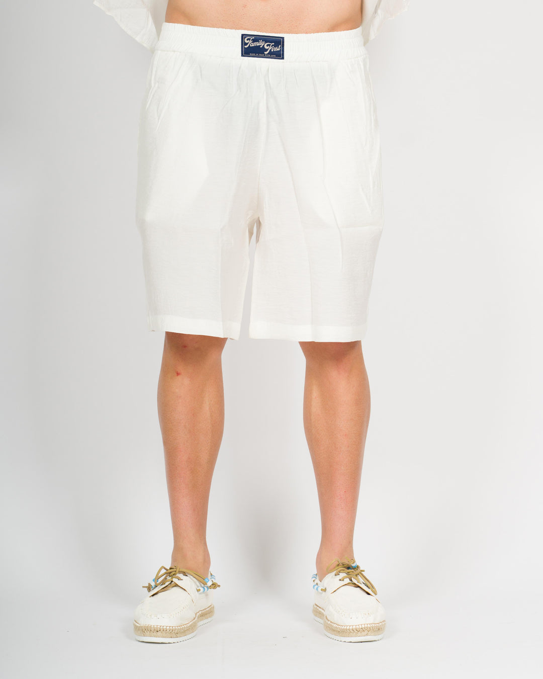 Soft Short Pants Cupro Bianco<BR/> 