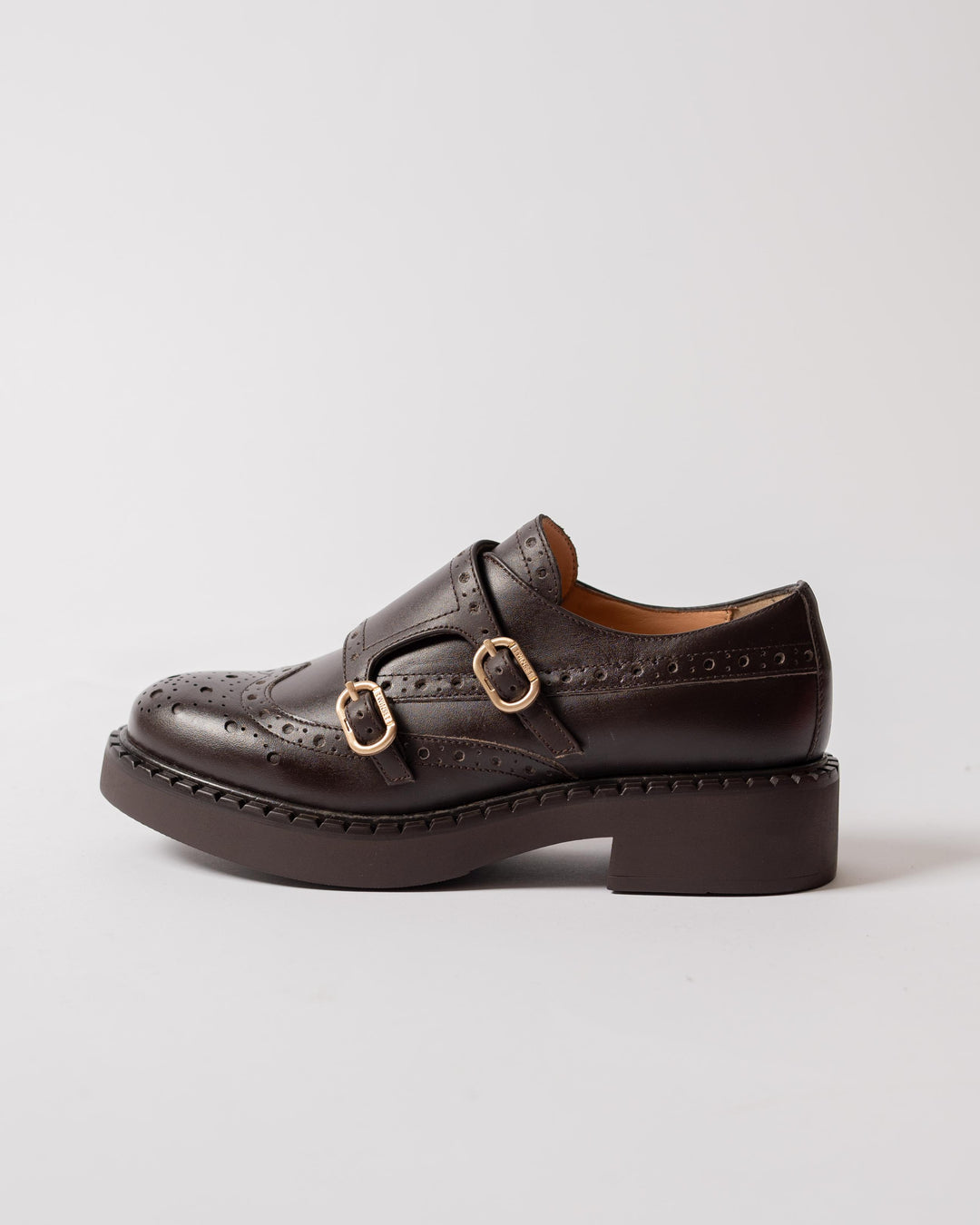 Scarpe in pelle con cinturini marrone 