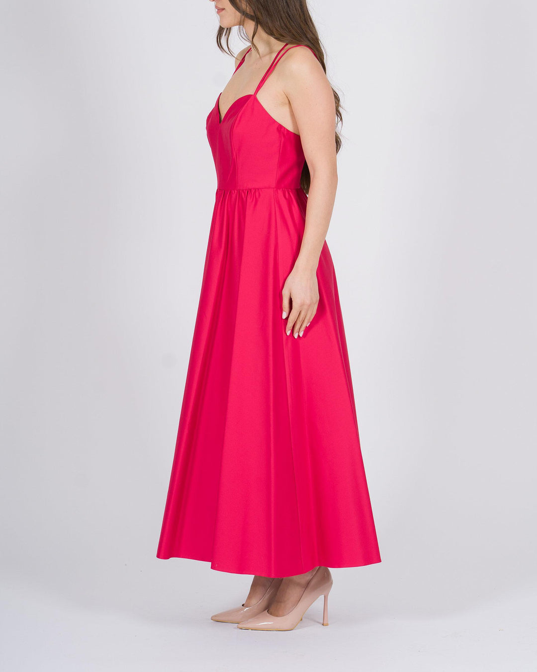 abito lungo fucsia 