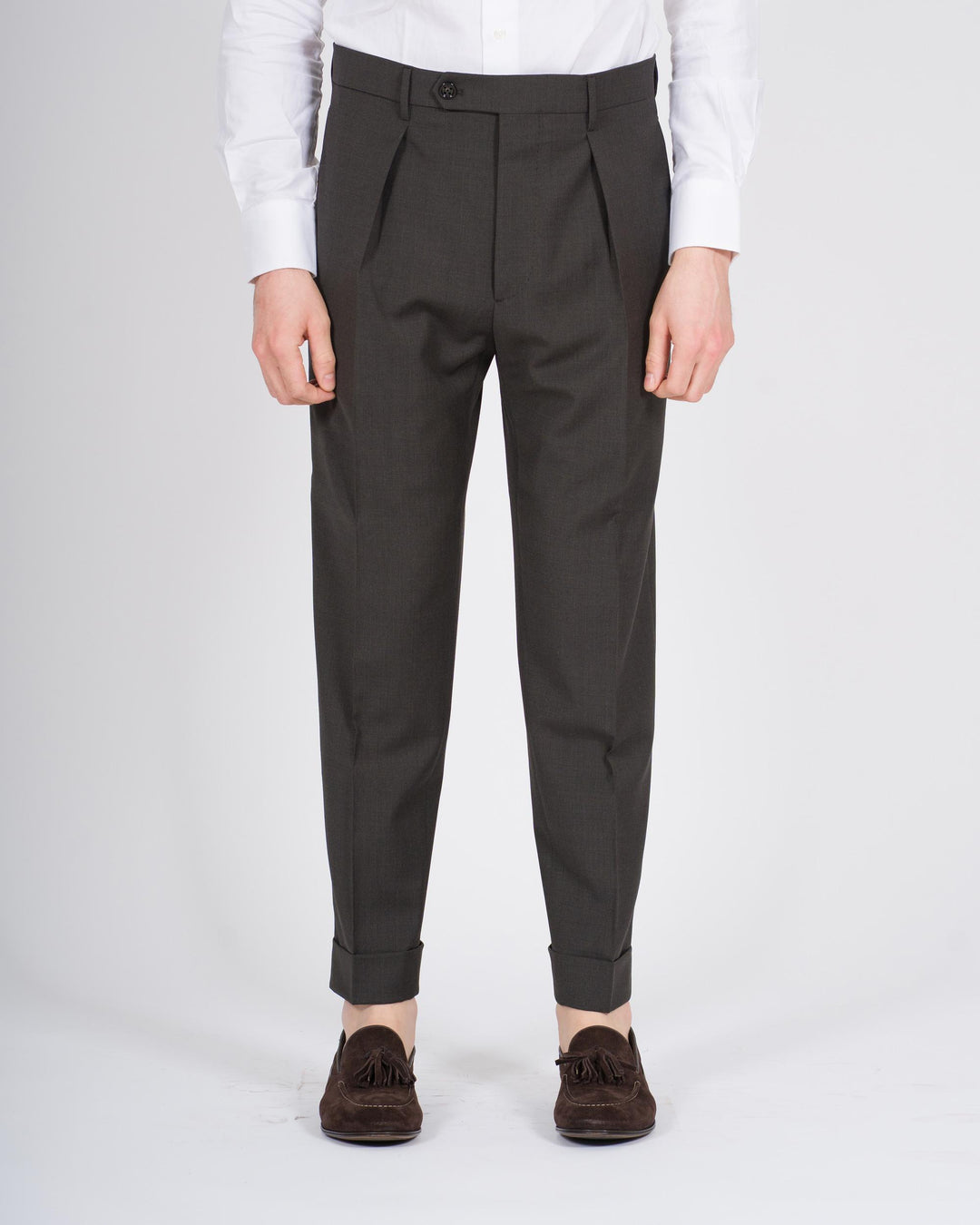 Pantalone Chiaia Misto Lana Marrone 