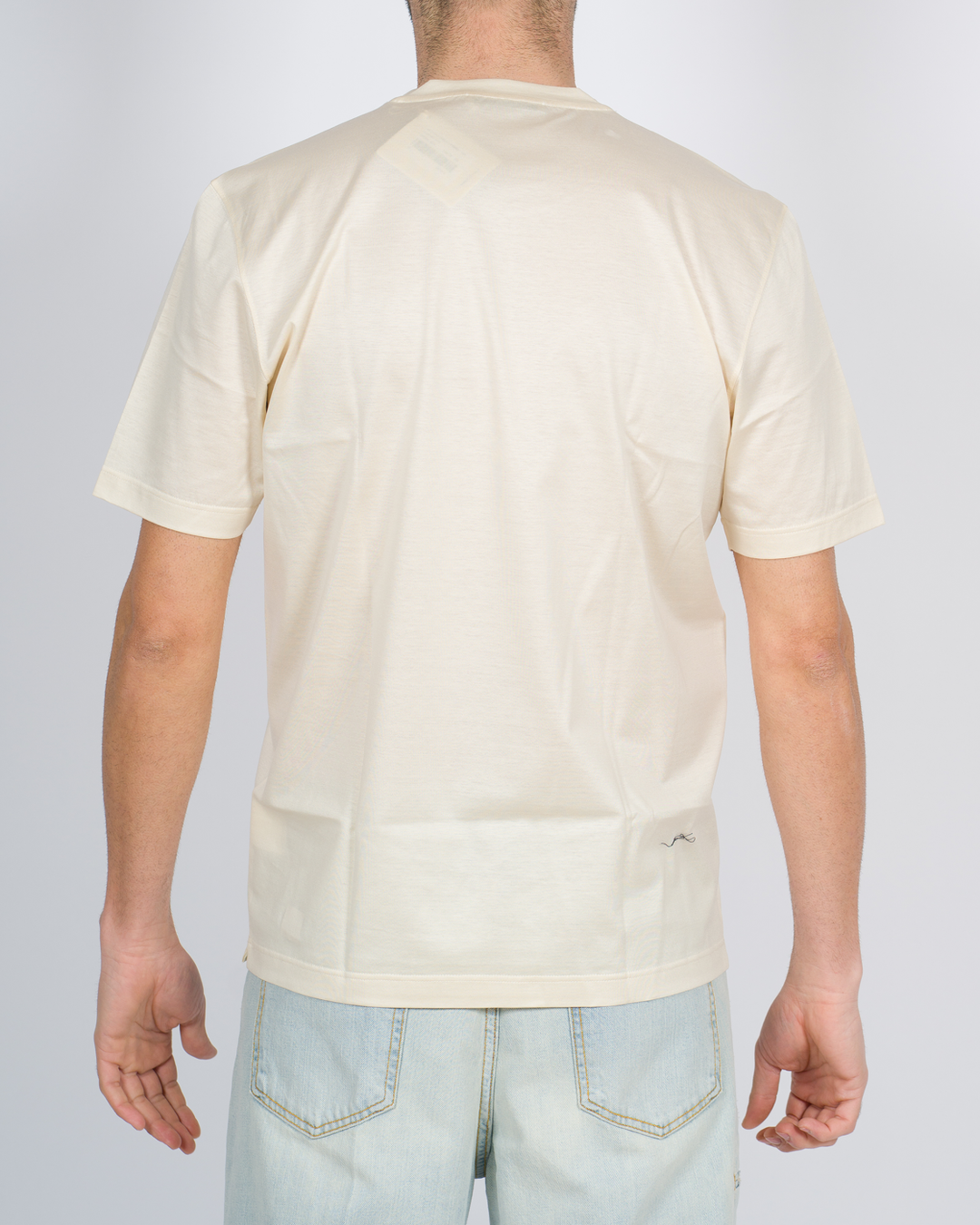 T-shirt filo di scozia panna 