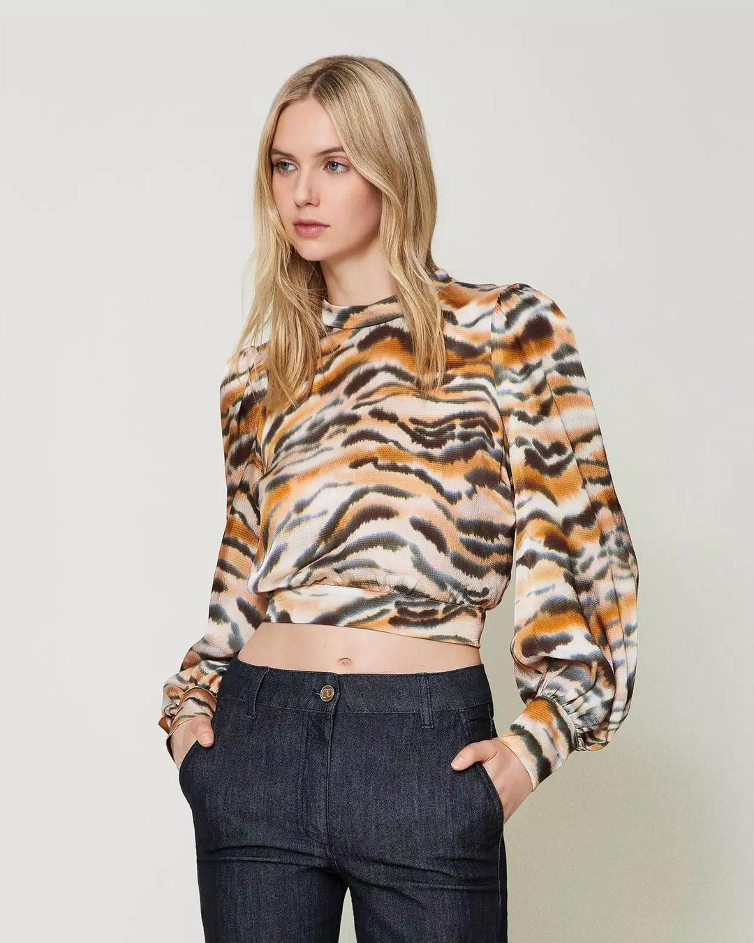 Blusa raso animalier<BR/> 