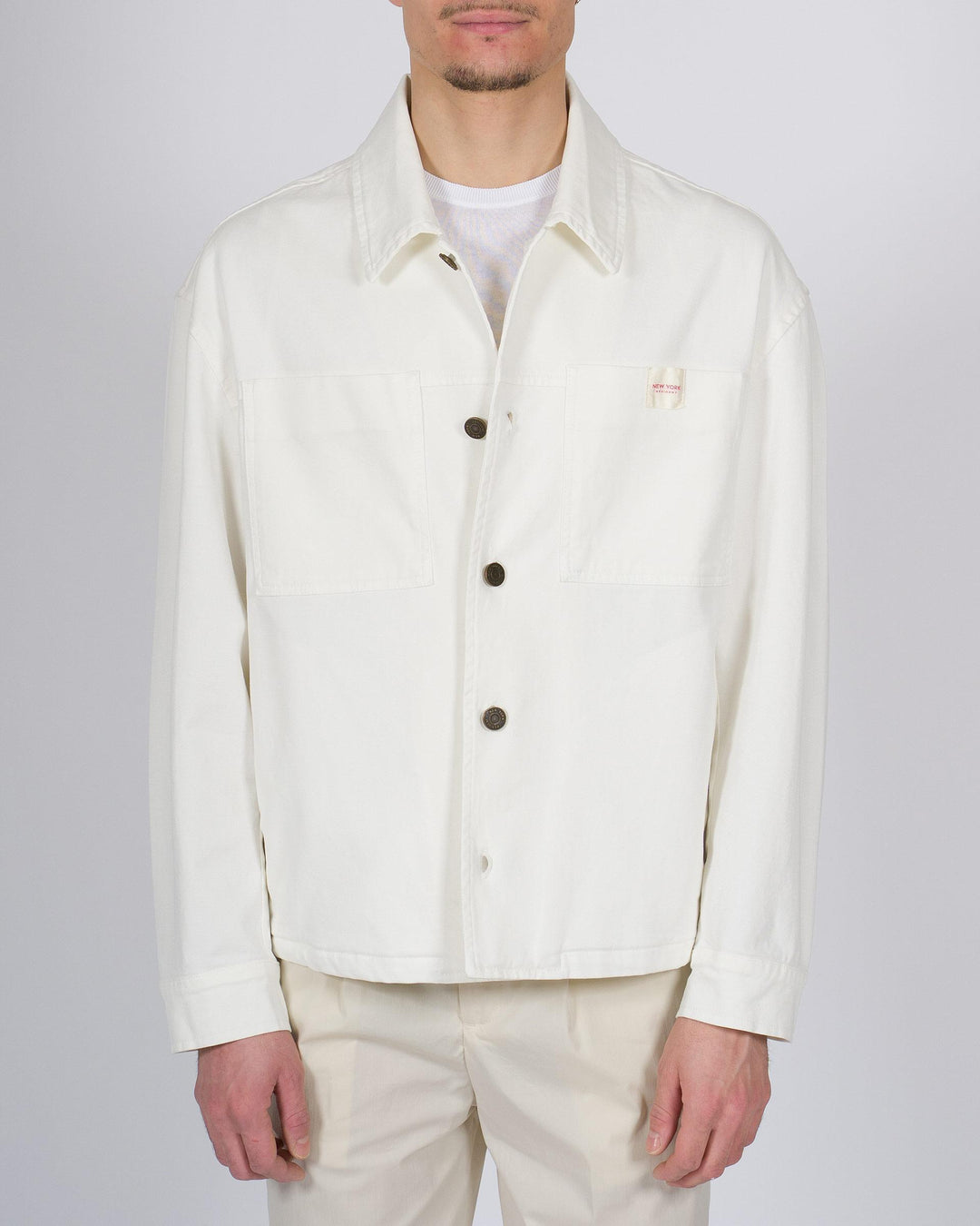 Giubbotto Uomo New York Resident in Cotone Bull Bianco 