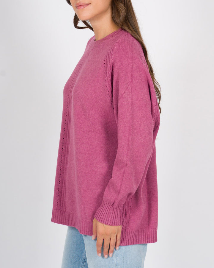 Maglia Over A coste Rosa 
