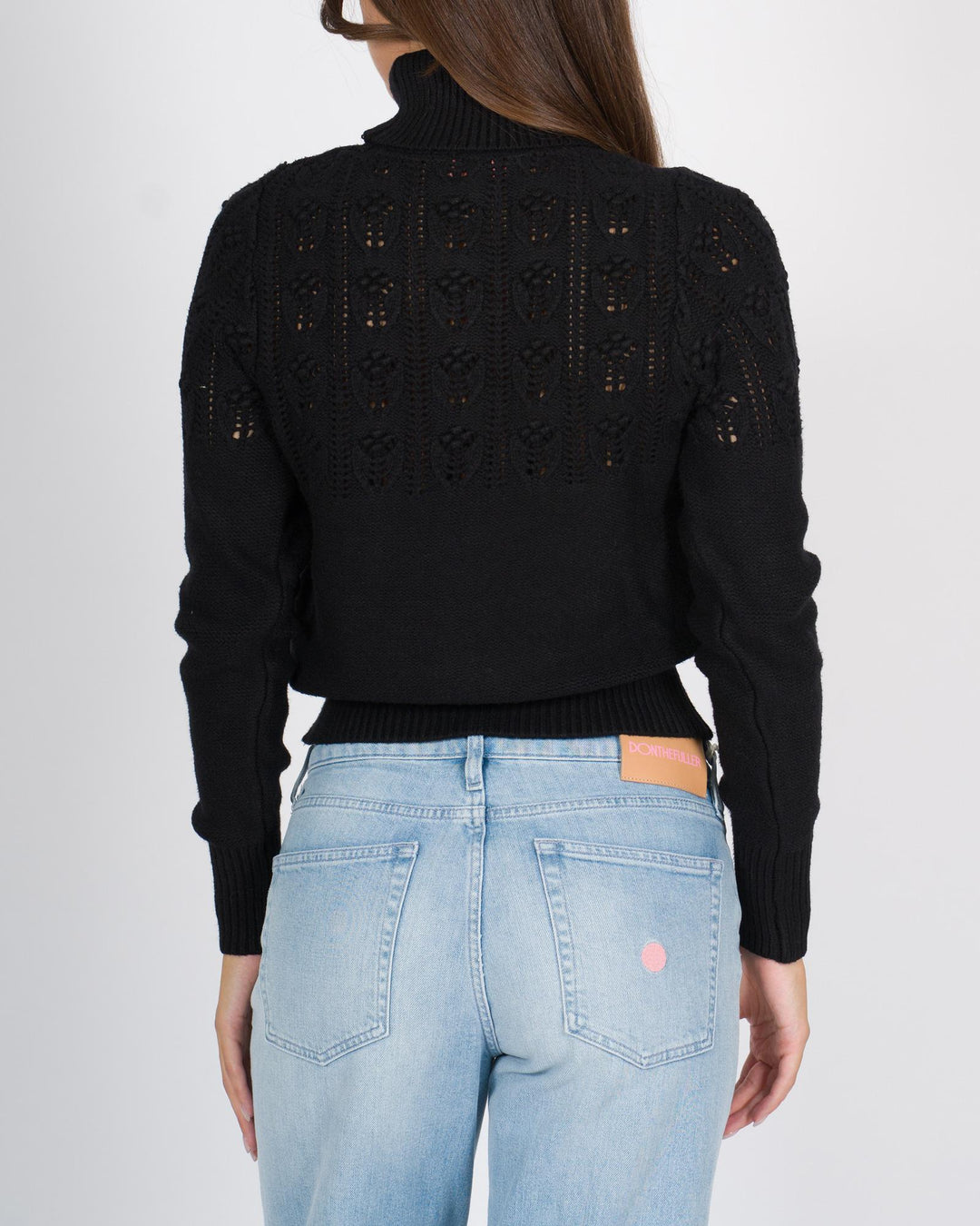 Pullover Dolcevita Traforato Nero 