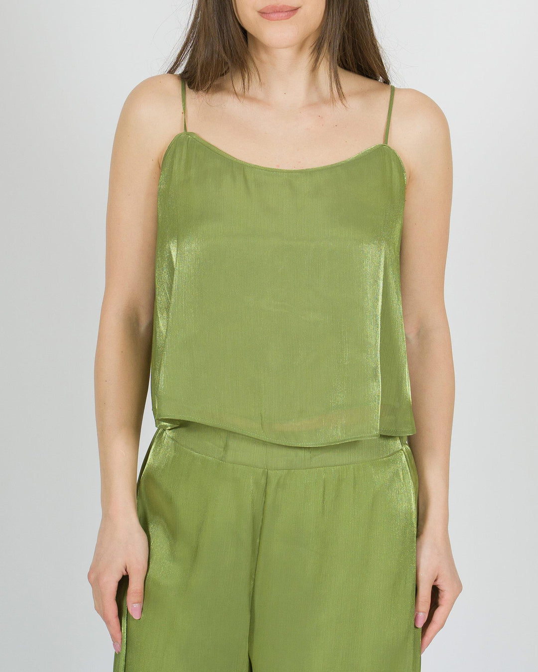 Top Access Verde con Bretelline 