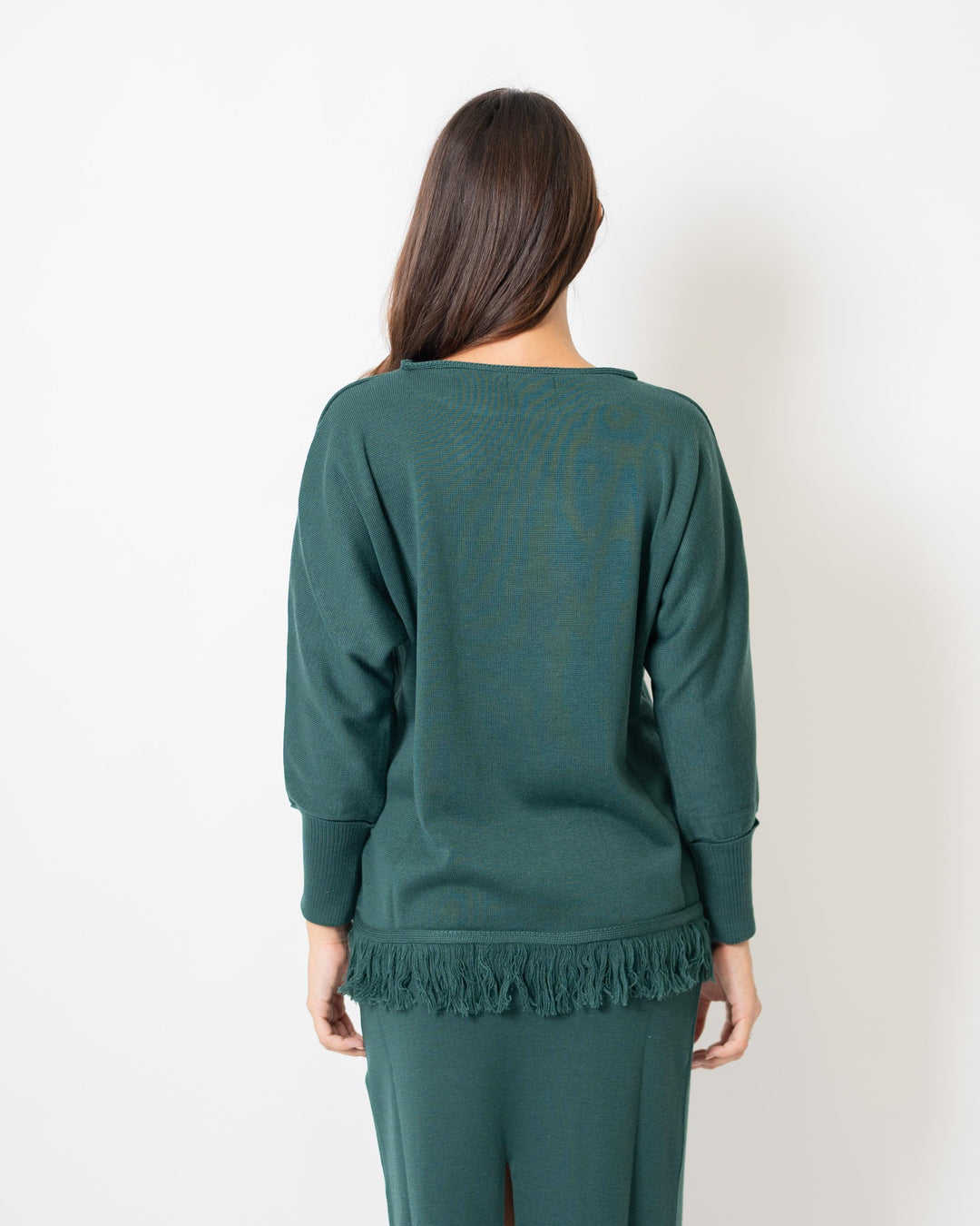 Maglia raglan frange Verde 