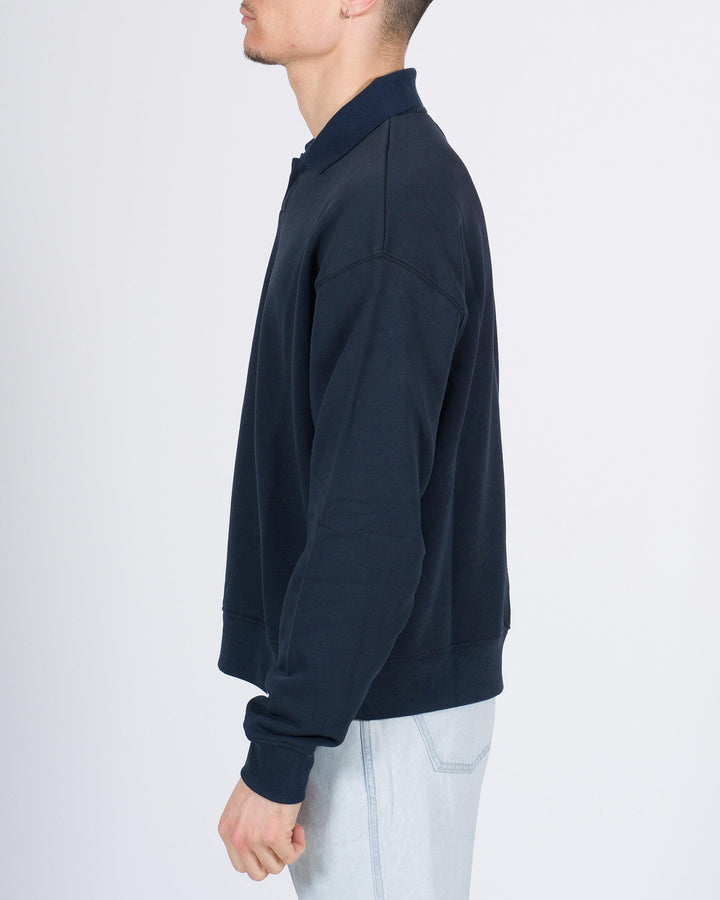 Polo felpa Skipper in jersey blu 