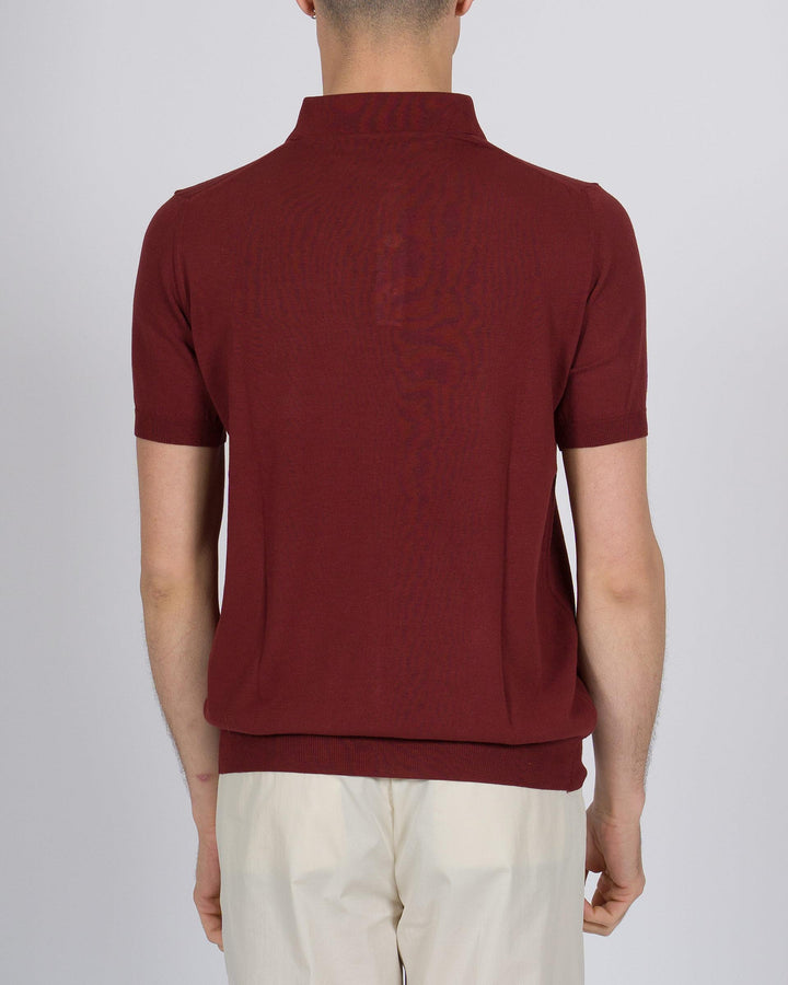 Polo tre bottoni crepe dio cotone vino 