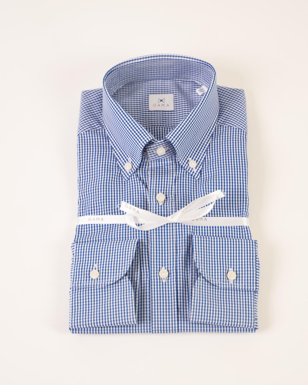 Camicia Botton Down Quadri Azzurra 