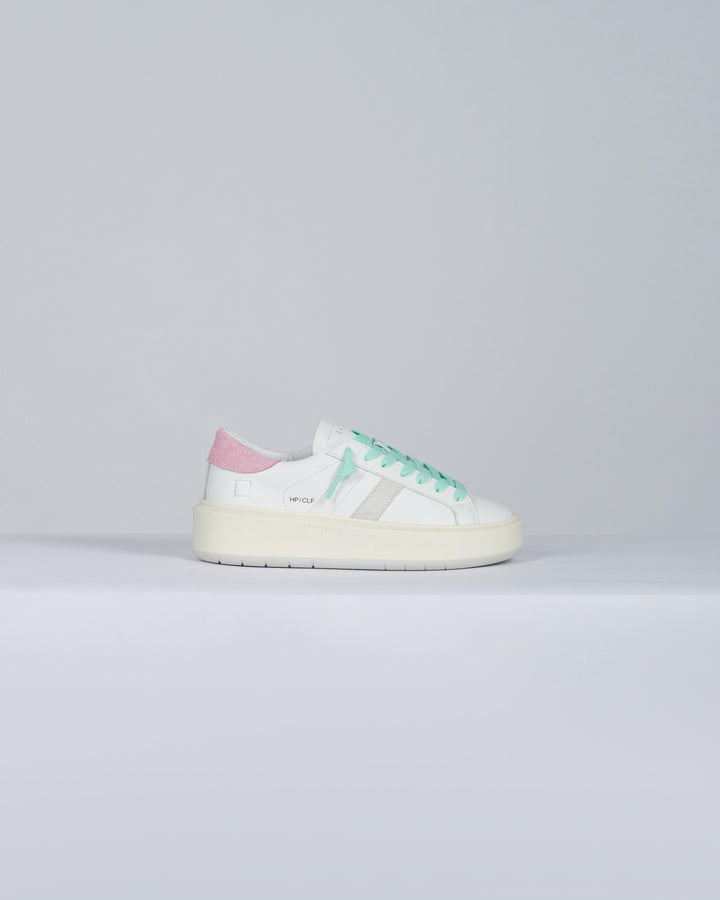 HILL LOW PLATFORM CALF WHITE-PINK<BR/> 