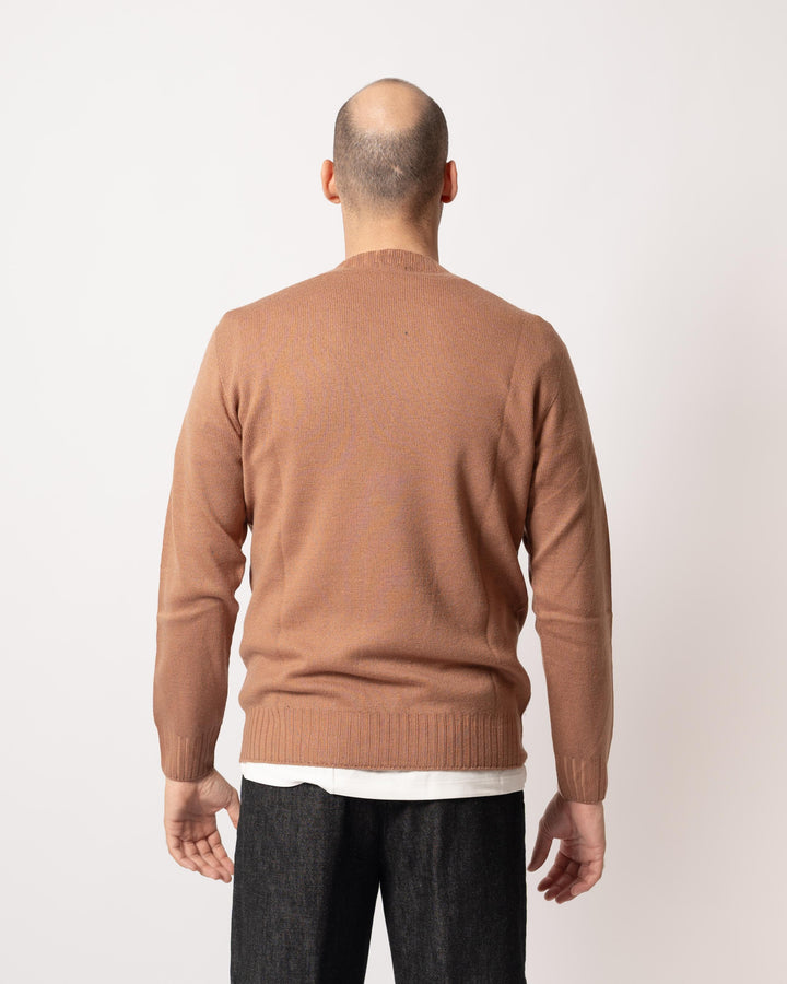 Maglia Collo Coste Cammello 