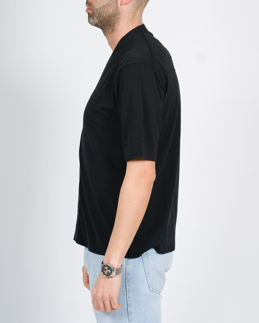 Maglia cardigan extrafine nero 