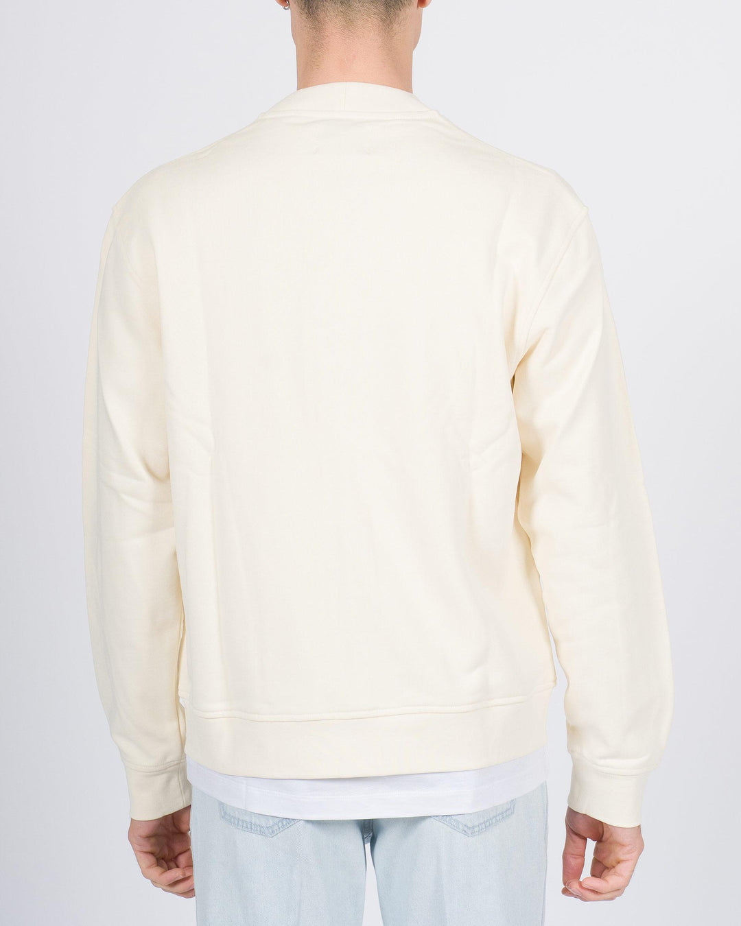 Cardigan felpa con bottoni panna 