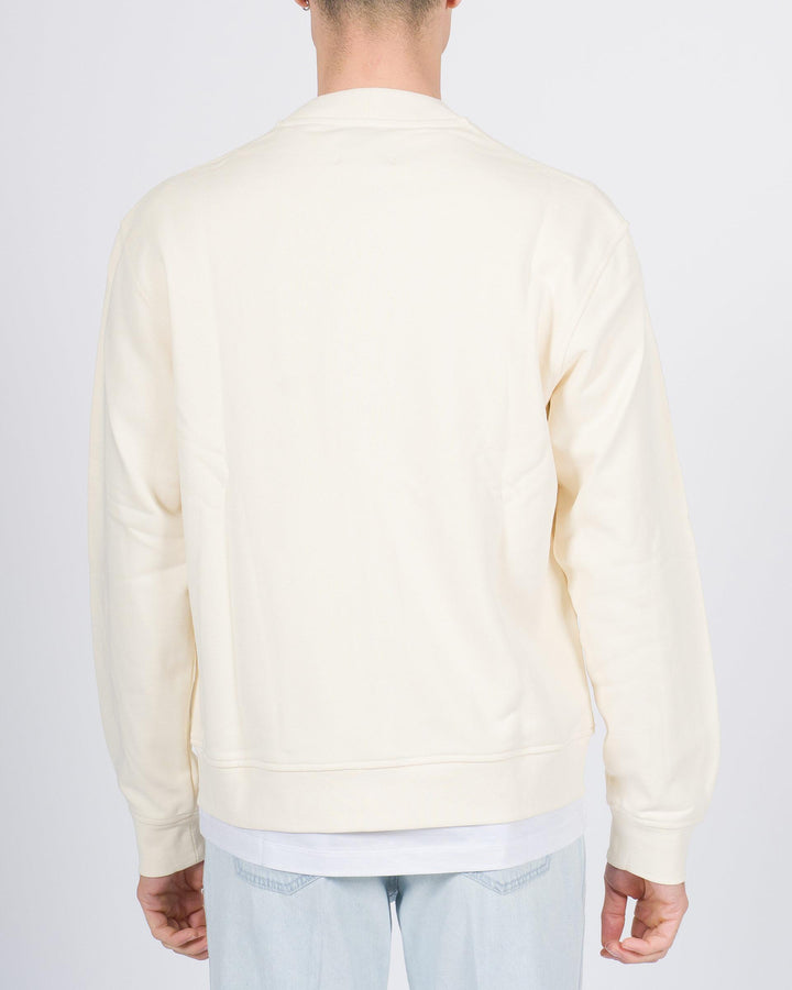 Cardigan felpa con bottoni panna 