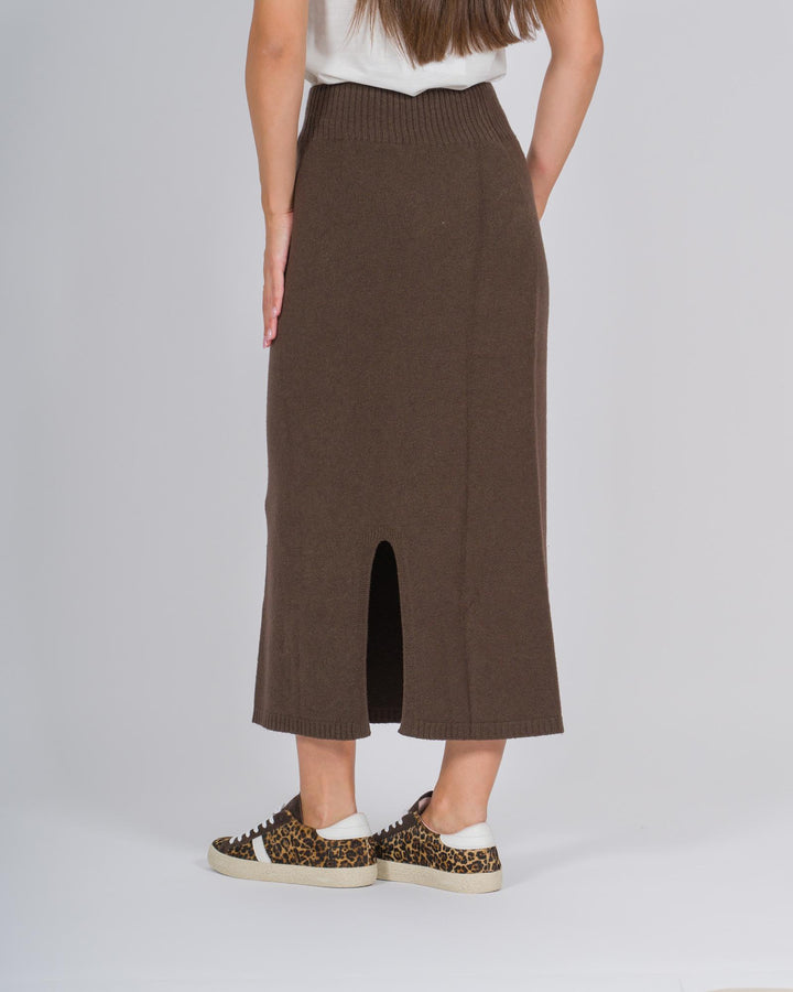 Gonna longuette maglia cacao 