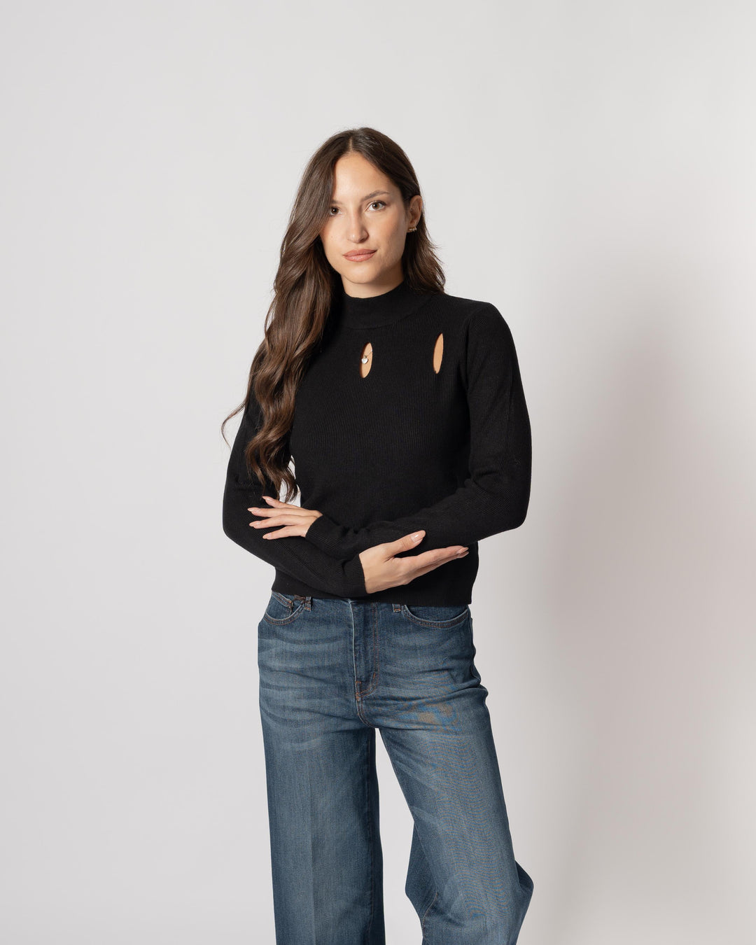 Maglia lupetto goccia nera 