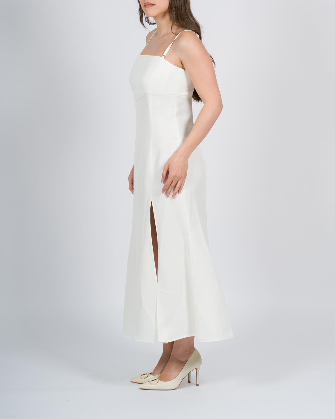 Abito lungo bustier bianco 