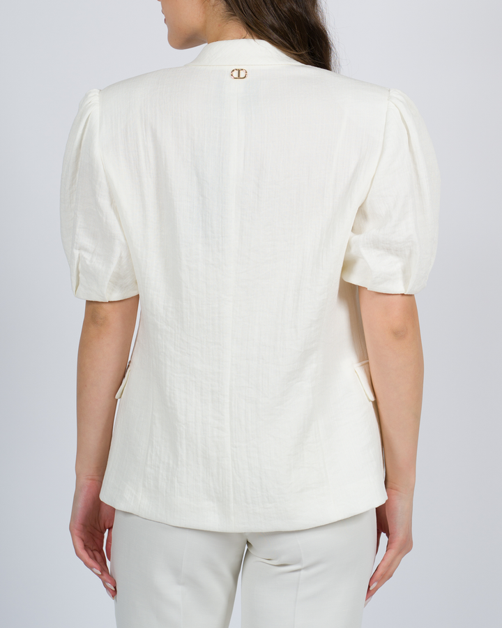 Blazer manica arriccio panna 