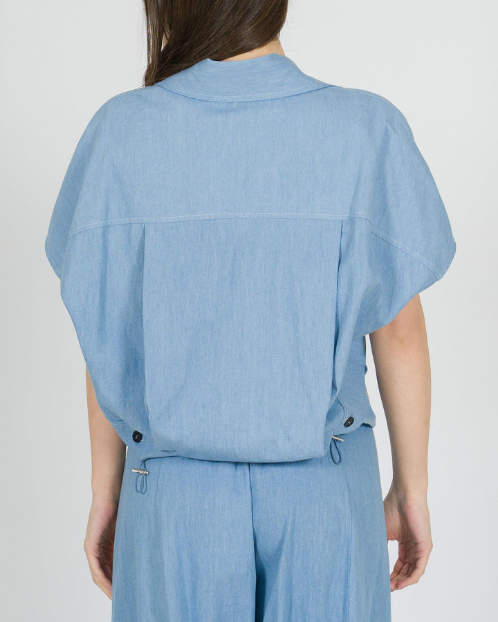 Camicia Meimeij azzurra effetto denim 