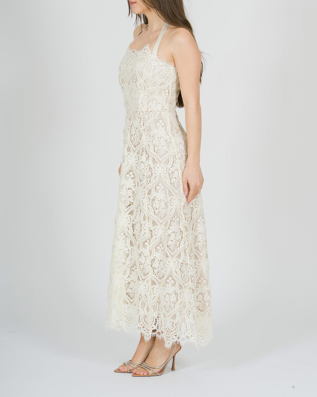 Abito Ecru access con Pizzo 