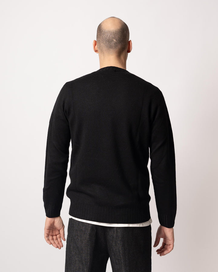 Maglia Collo Coste Nero 