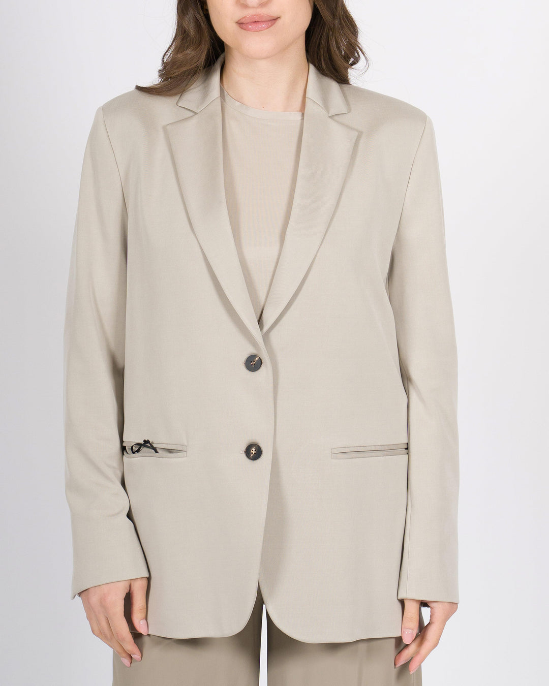 Cupro Boyfriend Wom Blazer beige 