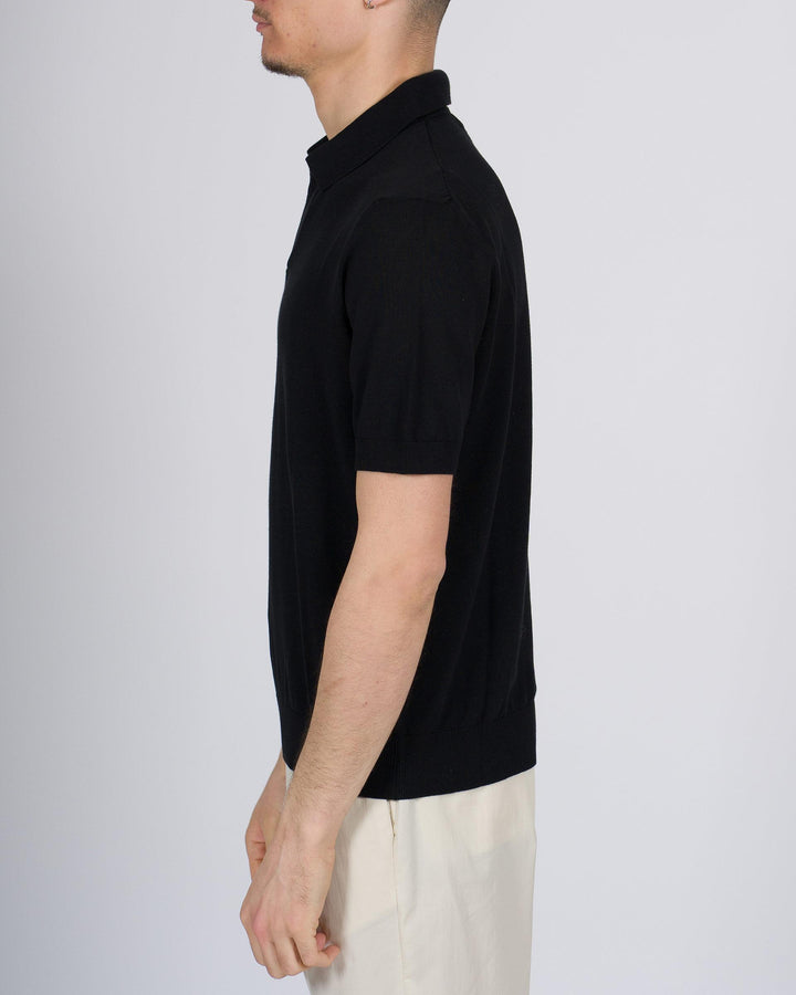 Polo skipper crepe di cotone nero 