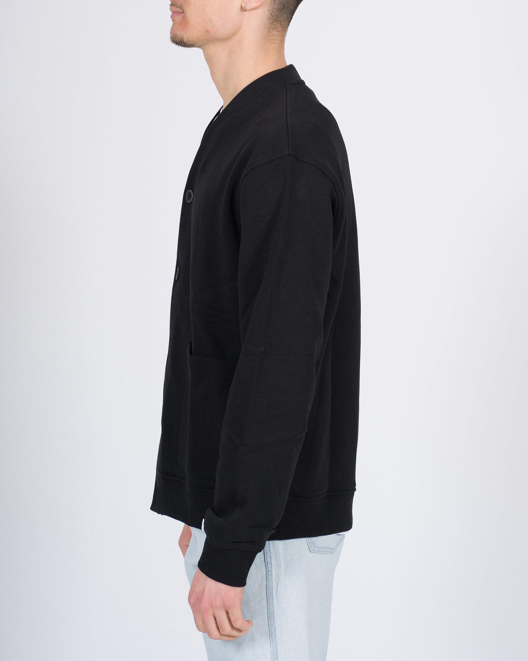 Cardigan felpa con bottoni nero 
