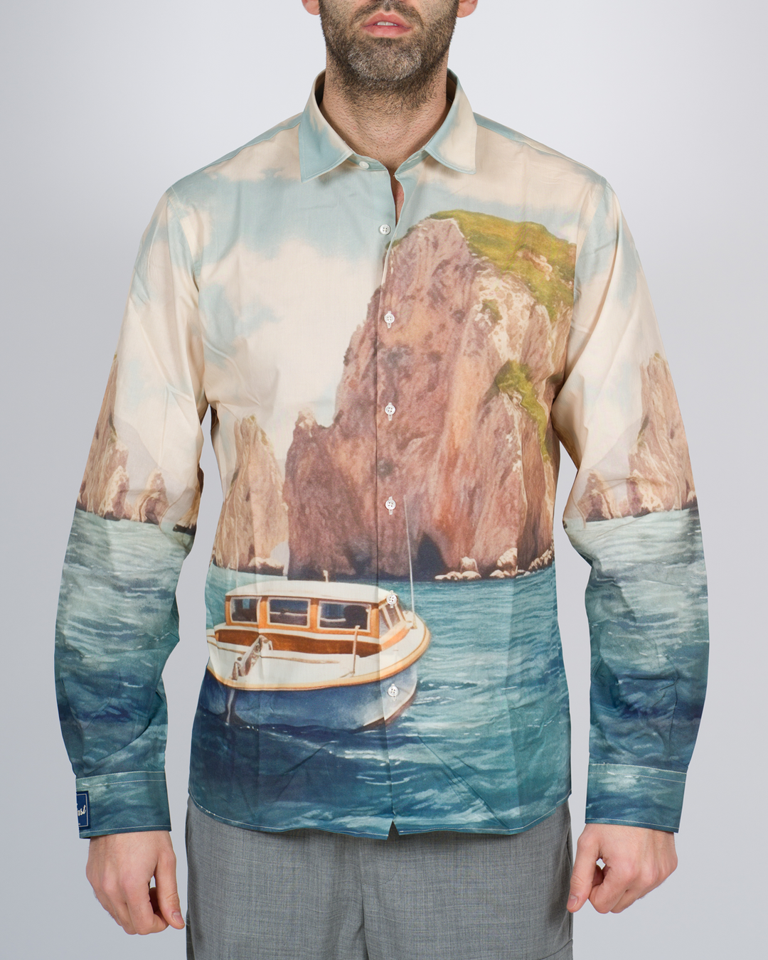 Camicia seta faraglioni capri 