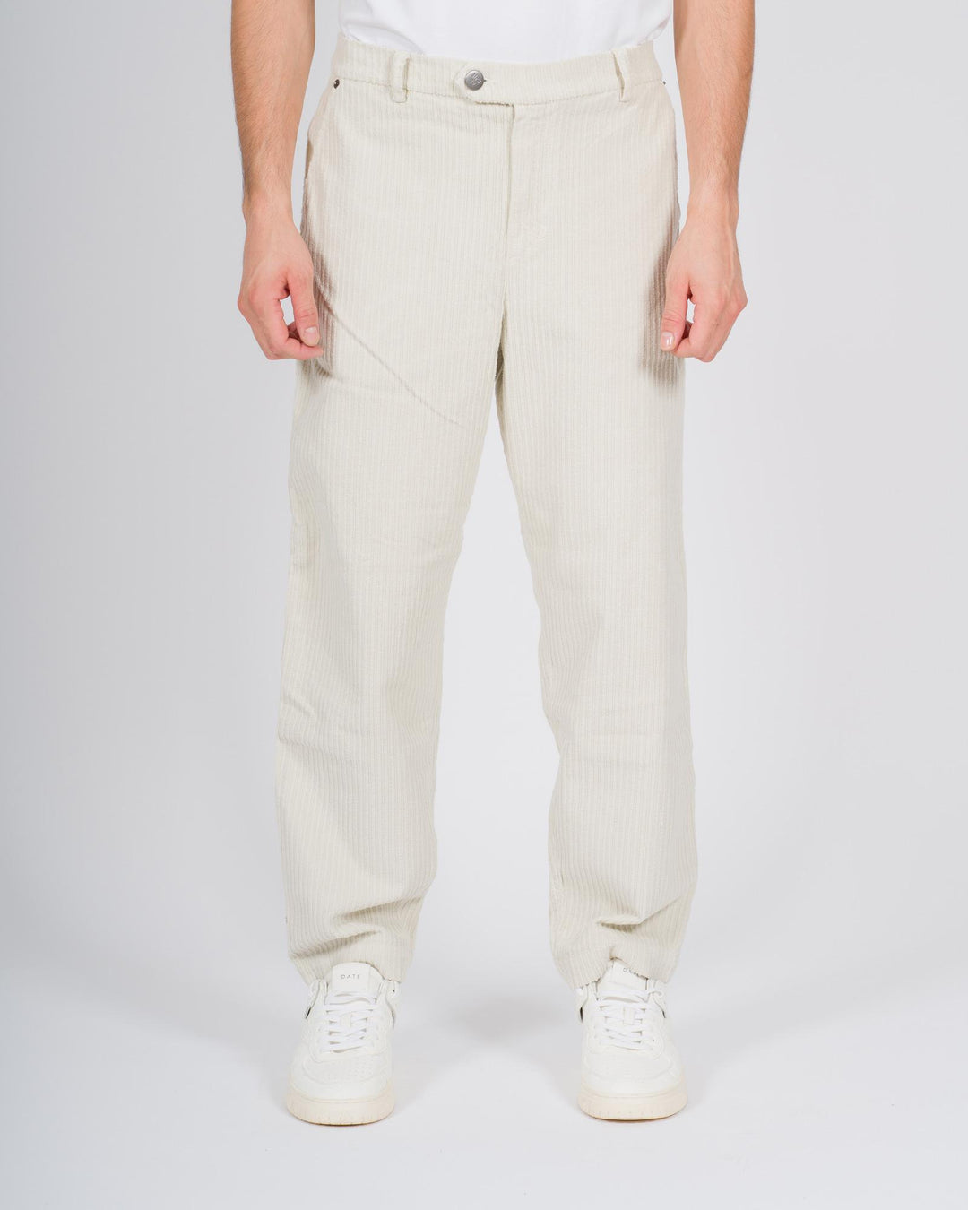Pantaloni in velluto rocciatore panna 