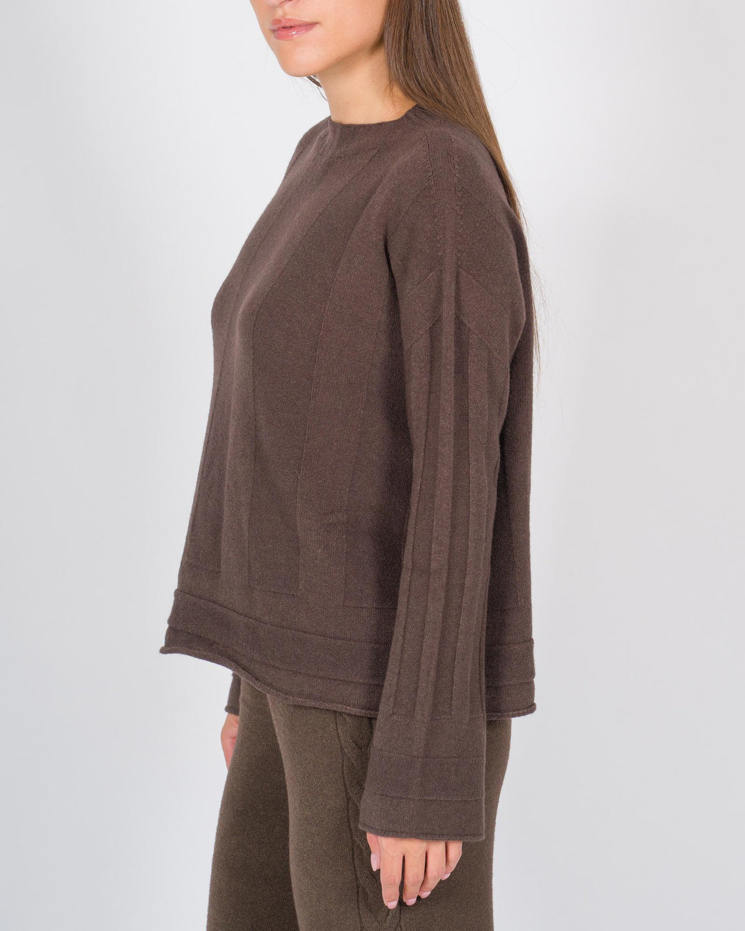 Maglia effeto riga cacao 