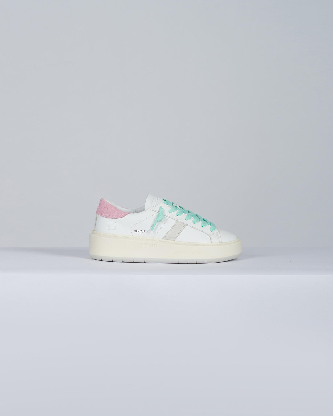 HILL LOW PLATFORM CALF WHITE-PINK<BR/> 